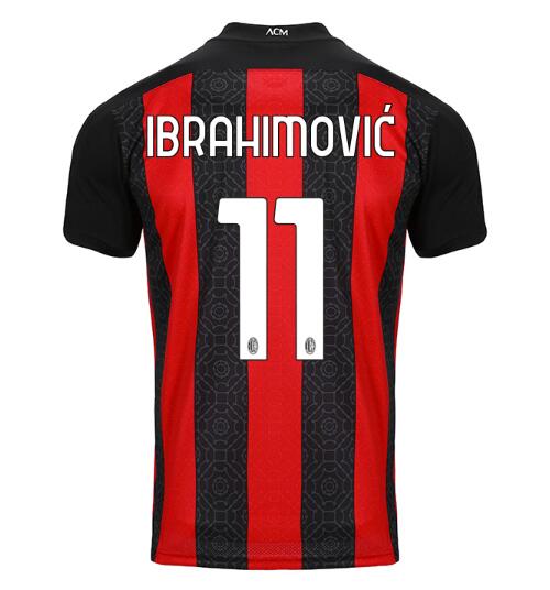 AC Milan Home Kit Soccer Jersey IBRAHIMOVIĆ #11 2020/21